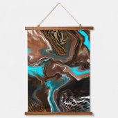 Blauwe en blauwe digitale vlottende kunst die de t hangend wandkleed (Voorkant)