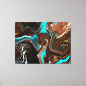 Blauwe en blauwe marmer fluid Art Canvas Afdruk (Voorkant)