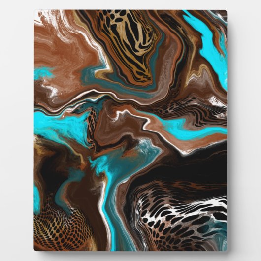 Blauwe en blauwe marmer fluid Art Fotoplaat (Voorkant)