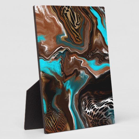 Blauwe en blauwe marmer fluid Art Fotoplaat (Zijkant)