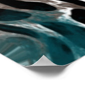 Blauwe en blauwe marmer fluid Art Poster (Hoek)