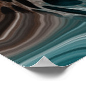 Blauwe en blauwe marmer fluid Art Poster (Hoek)