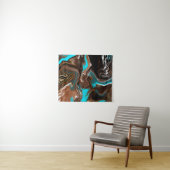 Blauwe en blauwe marmer fluid Art Wandkleed (In Situ (horizontaal))