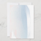 Blauwe en blauwe penseelstreken, minimale bruiloft save the date (Achterkant)