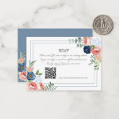 Blauwe en blauwe Rozen Notitiekaartje (Voorkant / Achterkant in situ)