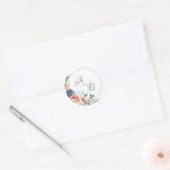 Blauwe en blauwe Rozen Ronde Sticker (Envelop)