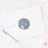 Blauwe en blauwe Rozen Ronde Sticker (Envelop)
