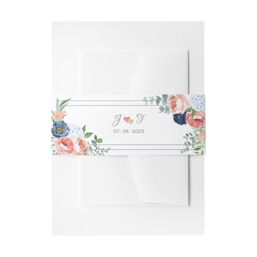 Blauwe en blauwe Rozen Uitnodigingen Wikkel (Voorkant Voorbeeld)