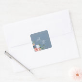 Blauwe en blauwe Rozen Vierkante Sticker (Envelop)