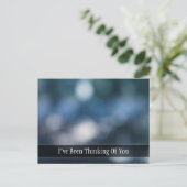 Blauwe en Blauwgroen Abstracte Bokeh Foto, denken Briefkaart (Staand voorkant)