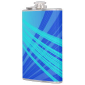 Blauwe en Blauwgroen Abstracte lijnen Heupfles (Links)