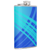 Blauwe en Blauwgroen Abstracte lijnen Heupfles (Rechts)