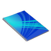 Blauwe en Blauwgroen Abstracte lijnen Notitieboek (Rechterzijde)