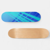 Blauwe en Blauwgroen Abstracte lijnen Persoonlijk Skateboard (Horizontaal)