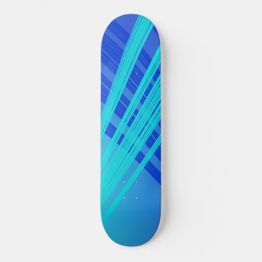 Blauwe en Blauwgroen Abstracte lijnen Persoonlijk Skateboard (Voorkant)