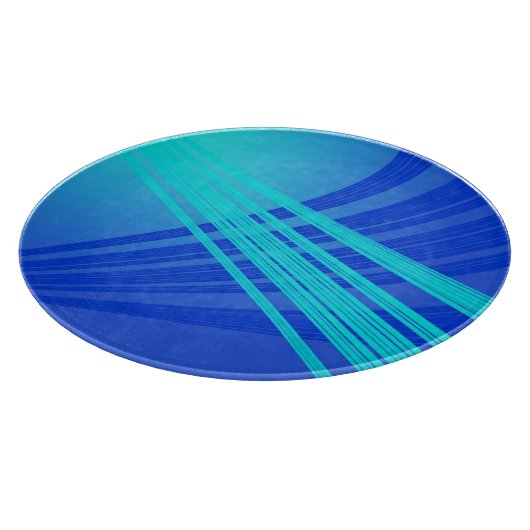 Blauwe en Blauwgroen Abstracte lijnen Snijplank (Hoek)