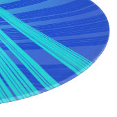 Blauwe en Blauwgroen Abstracte lijnen Snijplank (Hoek)