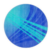 Blauwe en Blauwgroen Abstracte lijnen Snijplank (Voorkant)