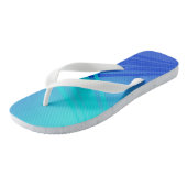 Blauwe en Blauwgroen Abstracte lijnen Teenslippers (Schuin)