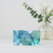 Blauwe en Blauwgroen Floral Appointment Card Visitekaartje (Staand voorkant)