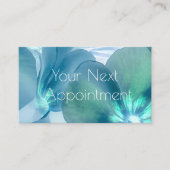 Blauwe en Blauwgroen Floral Appointment Card Visitekaartje (Voorkant)
