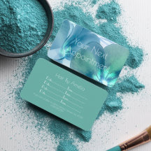 Blauwe en Blauwgroen Floral Appointment Card