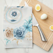 Blauwe en Blauwgroen kunst, "Het leven revitaliser Theedoek (Quarter Fold)