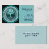 Blauwe en Blauwgroen levensboom Visitekaartje (Voorkant / Achterkant)