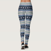 Blauwe en Blauwgroen Mandala met geometrische symm Leggings (Achterkant)
