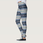 Blauwe en Blauwgroen Mandala met geometrische symm Leggings (Links)