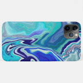 Blauwe en Blauwgroen marmergolven Case-Mate iPhone Case (Achterkant (horizontaal))