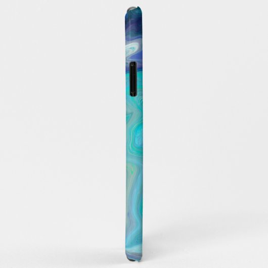 Blauwe en Blauwgroen marmergolven Case-Mate iPhone Case (Achterkant/rechts)