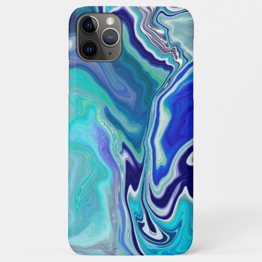 Blauwe en Blauwgroen marmergolven Case-Mate iPhone Case (Achterkant)