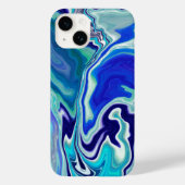 Blauwe en Blauwgroen marmergolven Case-Mate iPhone Case (Achterkant)