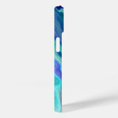 Blauwe en Blauwgroen marmergolven Case-Mate iPhone Case (Achterkant / Rechts)