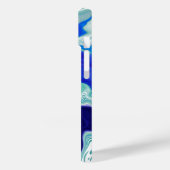 Blauwe en Blauwgroen marmergolven Case-Mate iPhone Case (Achterkant / Links)