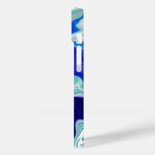 Blauwe en Blauwgroen marmergolven Case-Mate iPhone Case (Achterkant / Links)