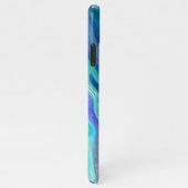 Blauwe en Blauwgroen marmergolven iPhone Hoesje (Rechterkant)