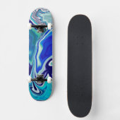 Blauwe en Blauwgroen marmergolven Persoonlijk Skateboard (Voorkant)