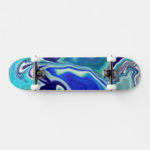 Blauwe en Blauwgroen marmergolven Persoonlijk Skateboard (Horizontaal)
