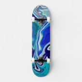 Blauwe en Blauwgroen marmergolven Persoonlijk Skateboard (Voorkant)