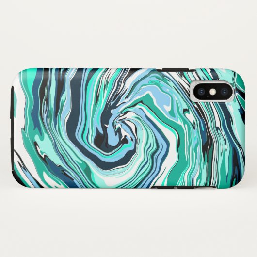 Blauwe en/blauwgroen marmertruien Case-Mate iPhone case (Achterkant (horizontaal))