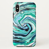 Blauwe en/blauwgroen marmertruien Case-Mate iPhone case (Achterkant)