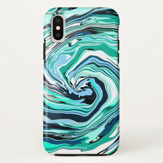 Blauwe en/blauwgroen marmertruien Case-Mate iPhone case (Achterkant)