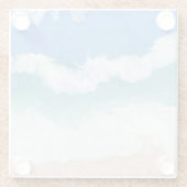 Blauwe en Blauwgroen oceaangolven Glazen Onderzetter (Achterkant)