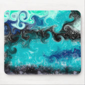 Blauwe en Blauwgroen Ocean Waves Sandy Beach Muismat (Voorkant)