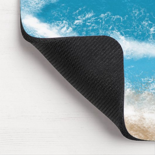 Blauwe en Blauwgroen Ocean Waves Sandy Beach Muismat (Hoek)