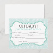 Blauwe en Blauwgroen sneeuwvlokken Voordicaties en Kaart (Voorkant / Achterkant)