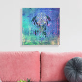 blauwe en Blauwgroen verdamper Canvas Afdruk (Insitu (Woonkamer))