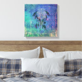 blauwe en Blauwgroen verdamper Canvas Afdruk (Insitu (Slaapkamer))